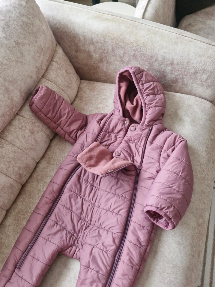 Kız Bebek Pembe Kapüşonlu Tulumu - Görsel 3