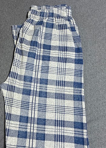 Erkek Gri Kareli Piliseli Kumaş Pantolon - Görsel 2