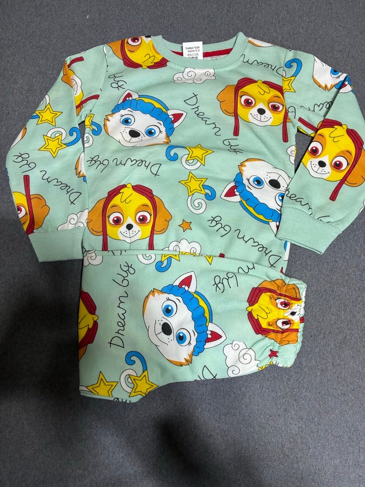 Renkli Baskılı Çocuk Pijama Takımı - Görsel 2