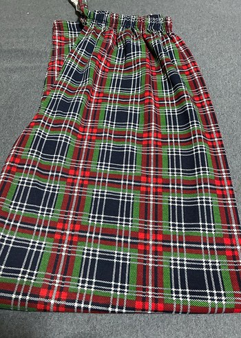 Ünisex Ekose Desenli Rahat Kesim Pijama Altı - Görsel 5