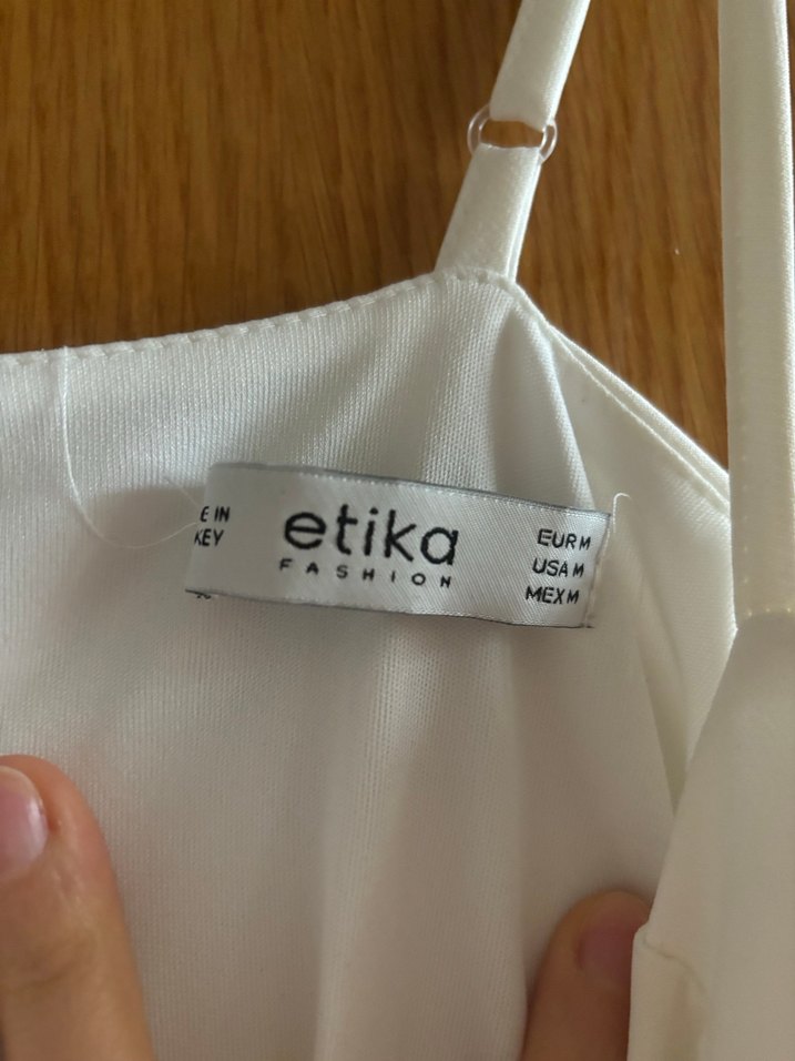 Beyaz Mini askılı elbise - Görsel 2