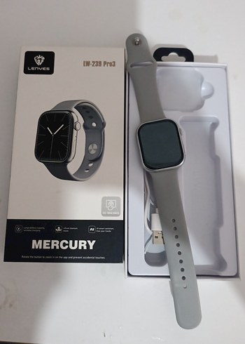 Gri Kayışlı Beyaz Akıllı Saat - Görsel 2