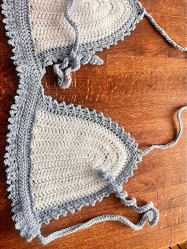 xs Beden beyaz Renk Tasarım örme bikini üstü