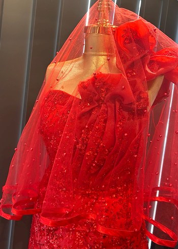 İnci işlemeli kına duvağı - Görsel 7