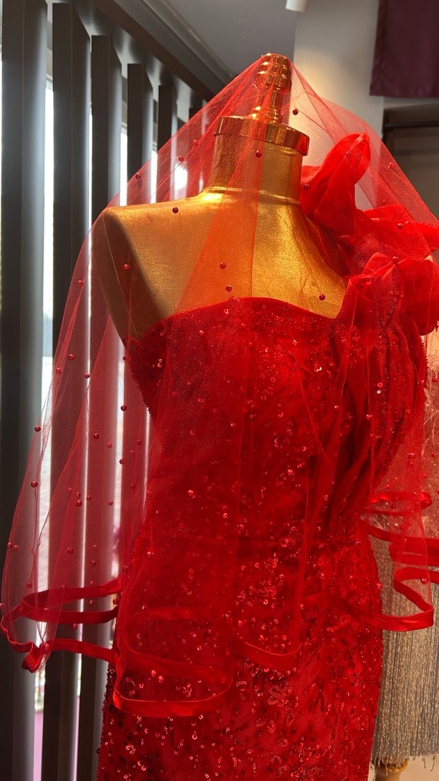 İnci işlemeli kına duvağı - Görsel 3