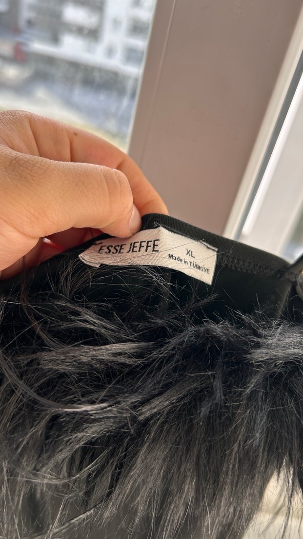 Kürk Detaylı Siyah Uzun Abiye Elbise - Görsel 5