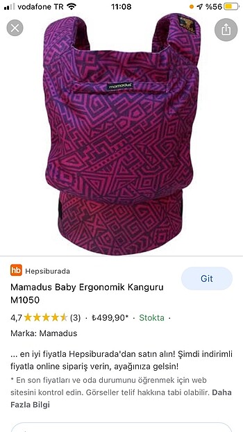  Beden Bebek kanguru
