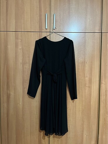 Siyah şifon elbise - Görsel 6