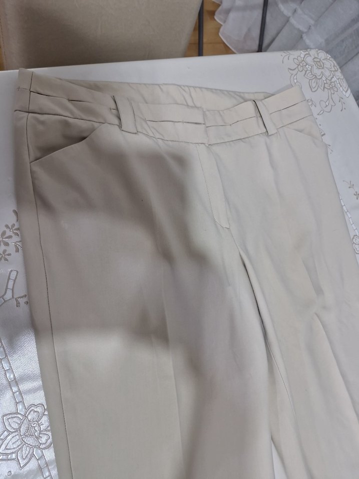 Bej Kemerli Kadın  Pantolon - Görsel 2