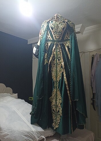 46 Beden yeşil Renk Kınalık kaftan