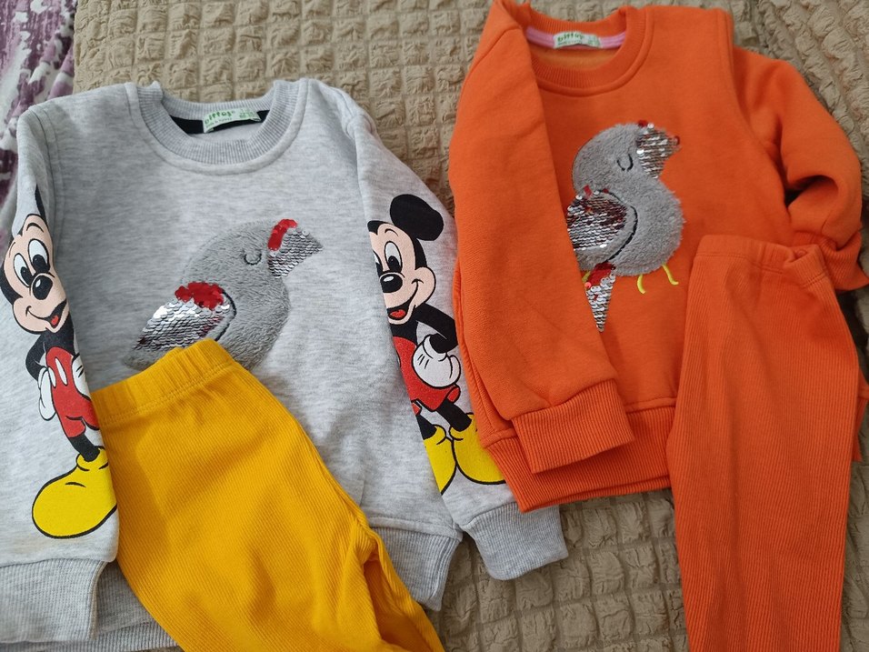 Renkli Baskılı kız  Çocuk  Takımı - Görsel 5