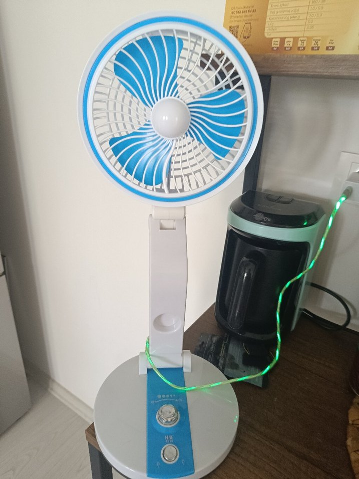 Diger Renkli Mavi Masaüstü Vantilatör - Görsel 4