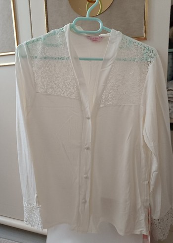 jeremi Nakış Detaylı Beyaz Bohem Kadın Sabahlık - Görsel 5