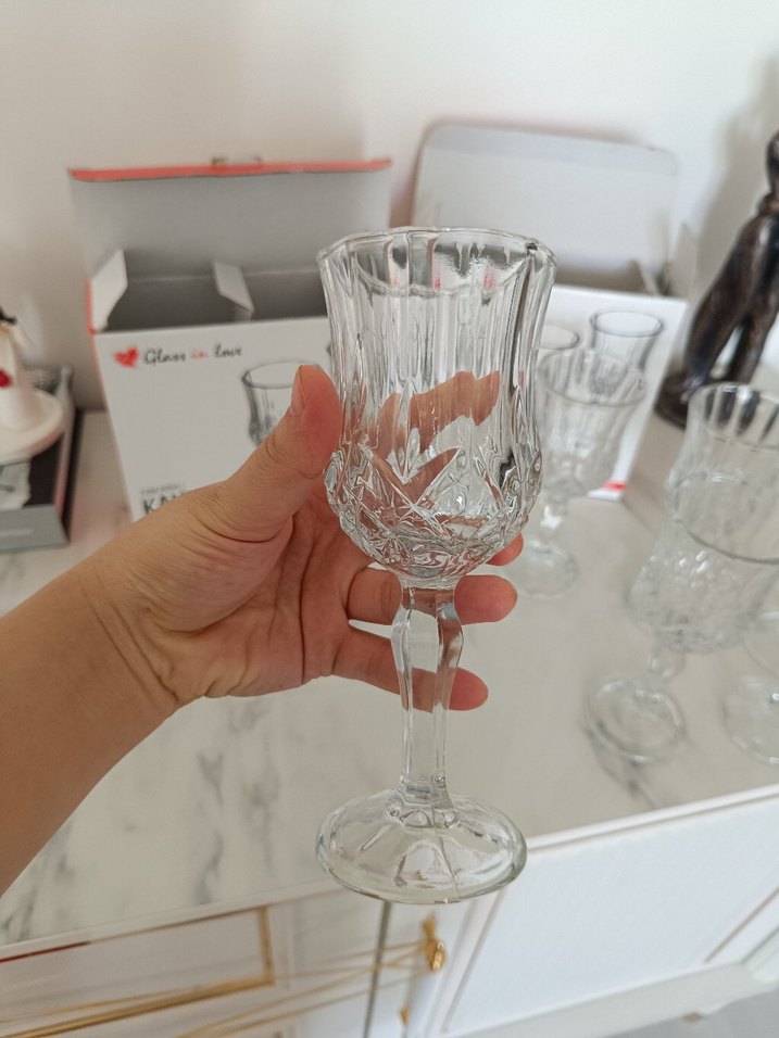 Klasik Desenli Ayaklı kahve Yanı Su Bardağı Seti - Görsel 3