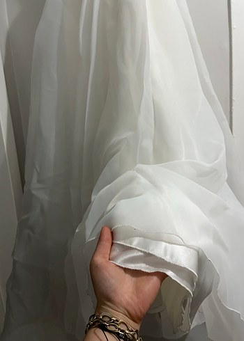 V Yaka Midi Bohem Gelinlik - Görsel 4