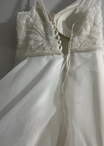 V Yaka Midi Bohem Gelinlik - Görsel 5