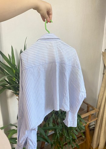 Oysho marka Mavi Çizgili Düğmeli Kadın Gömlek - Görsel 5