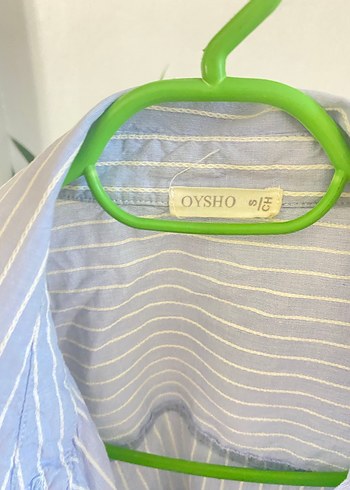 Oysho marka Mavi Çizgili Düğmeli Kadın Gömlek - Görsel 7