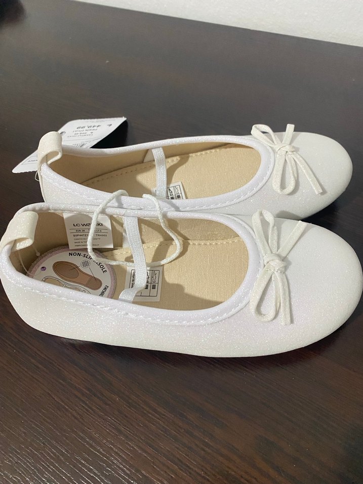 Kız Çocuk Beyaz Fiyonk Detaylı Babet - Görsel 3