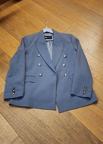 Gri blazer takım 