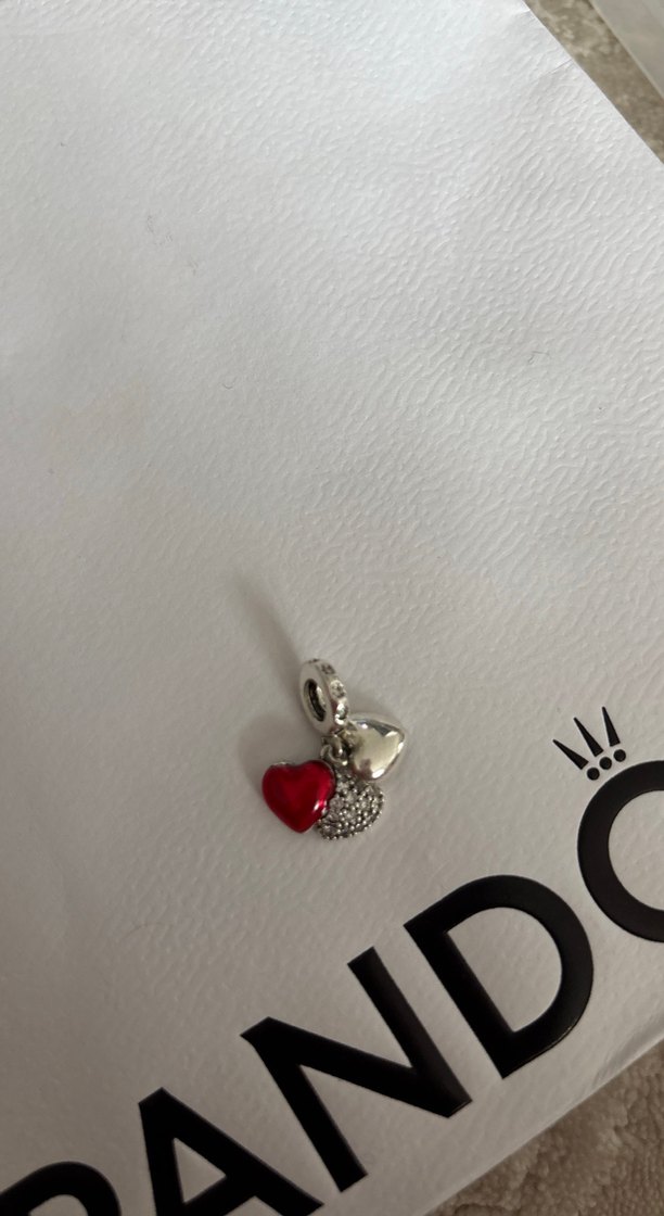 Zincir Detaylı Yılan Desenli Beyaz Charm - Görsel 2