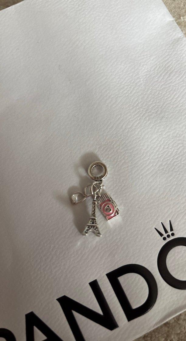 Pembe Paris Temalı Püsküllü Bohem Kadın Charm - Görsel 2