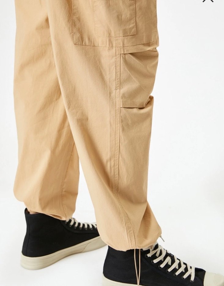 Bej Rahat Kesim Erkek Kargo Pantolon - Görsel 4