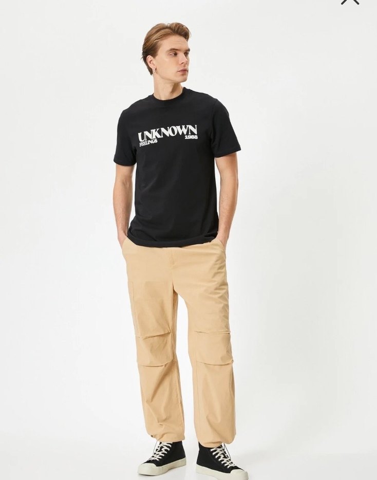 Bej Rahat Kesim Erkek Kargo Pantolon - Görsel 3