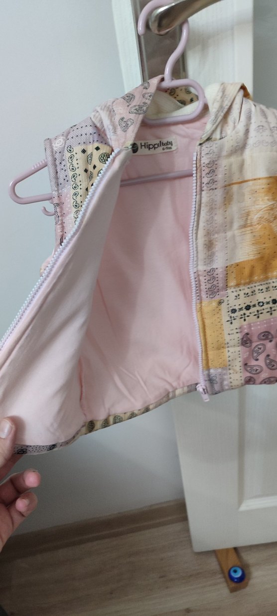 Kız Çocuk Bohem Desenli Kapüşonlu Yelek - Görsel 5