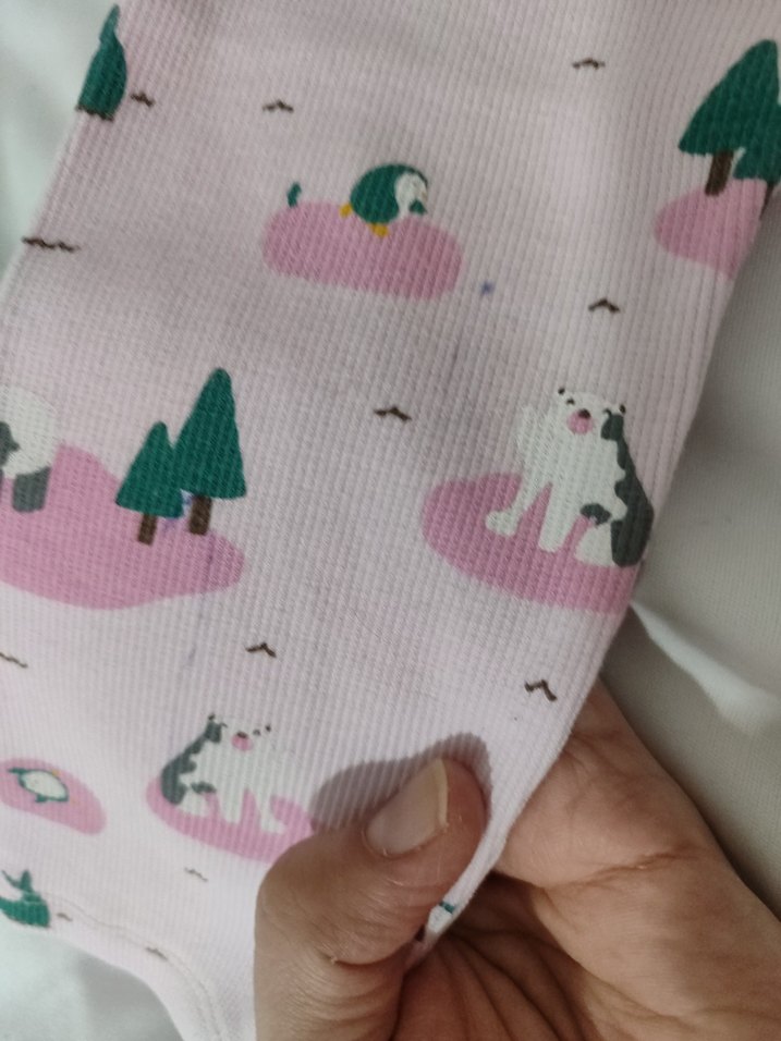 Renkli Baskılı Kız Çocuk Triko Tayt - Görsel 2