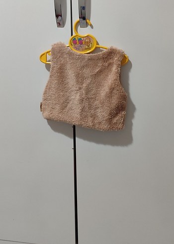 Bej Kürklü Kız Çocuk Yelek - Görsel 2