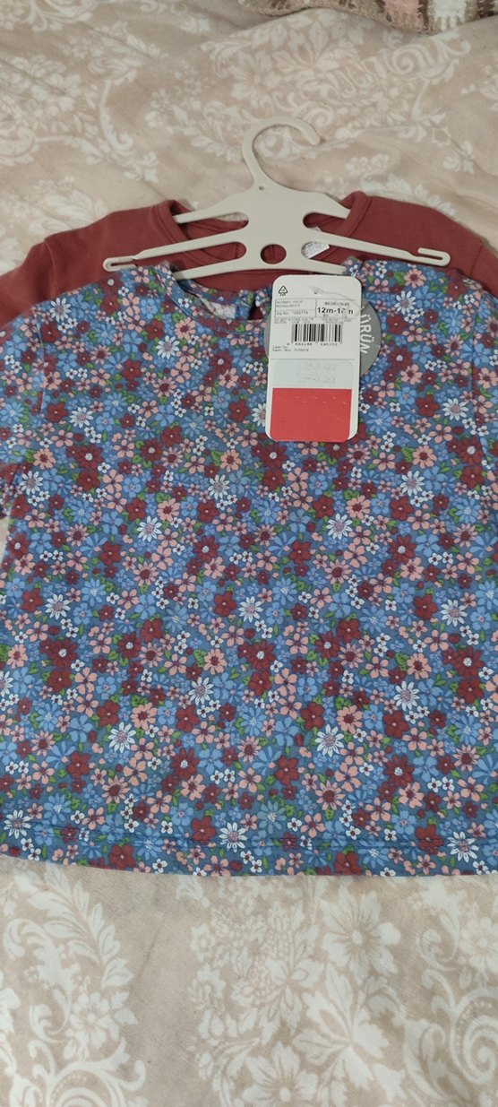 Kız Çocuk Uzun Kollu Çiçek Desenli Tişört - Görsel 2