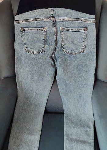 Tokalı Gri Denim Hamile Pantolonu - Görsel 2
