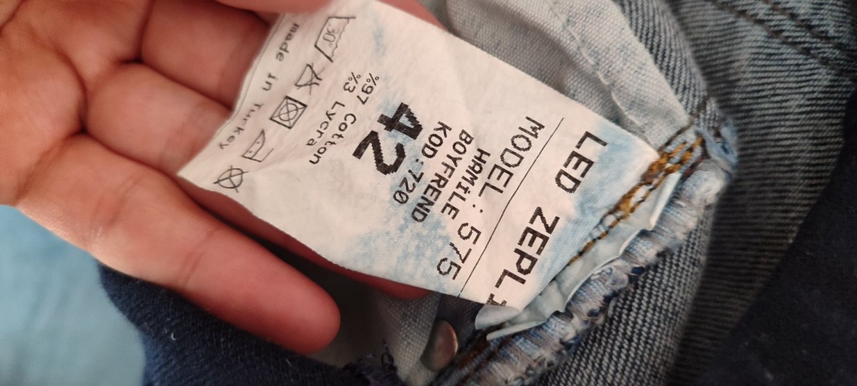 Tokalı Gri Denim Hamile Pantolonu - Görsel 5