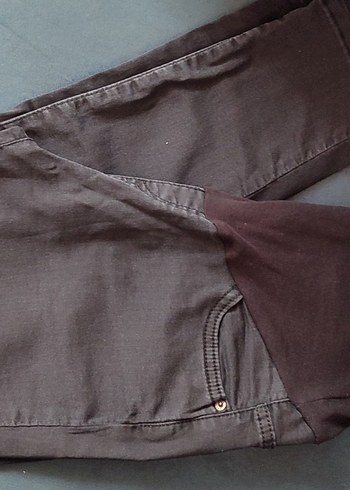 Gri Hamile Kot Pantolon, Normal Boy, Kemerli - Görsel 3