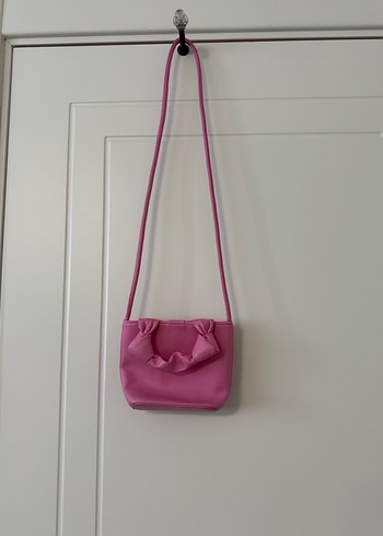 Pembe Fırfırlı Deri Kadın Çanta