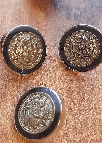 Kahverengi Vintage Biker Rozet ve Düğme Seti - Görsel 4