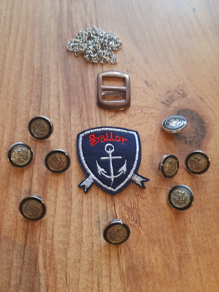 Kahverengi Vintage Biker Rozet ve Düğme Seti - Görsel 3