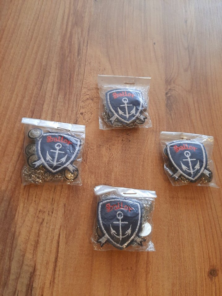 Kahverengi Vintage Biker Rozet ve Düğme Seti - Görsel 2