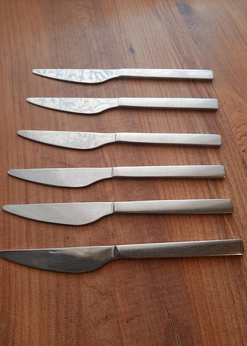 Bej Gri Desenli 6'lı Bıçak Seti - Görsel 6