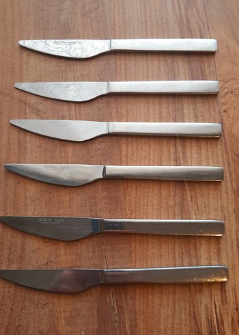 Bej ve Gri Desenli 6 Parça Bıçak Seti - Görsel 7