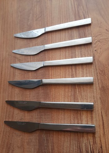 Bej ve Gri Desenli 6 Parça Bıçak Seti - Görsel 2