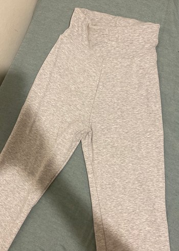 Bershka Yuksek Bel Melanj Gri Spor Tayt