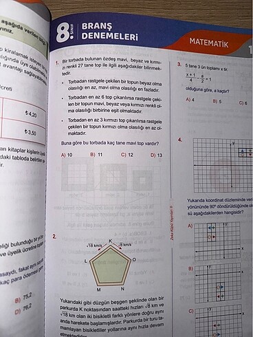 LGS matematik 20?li branş denemesi - Görsel 3