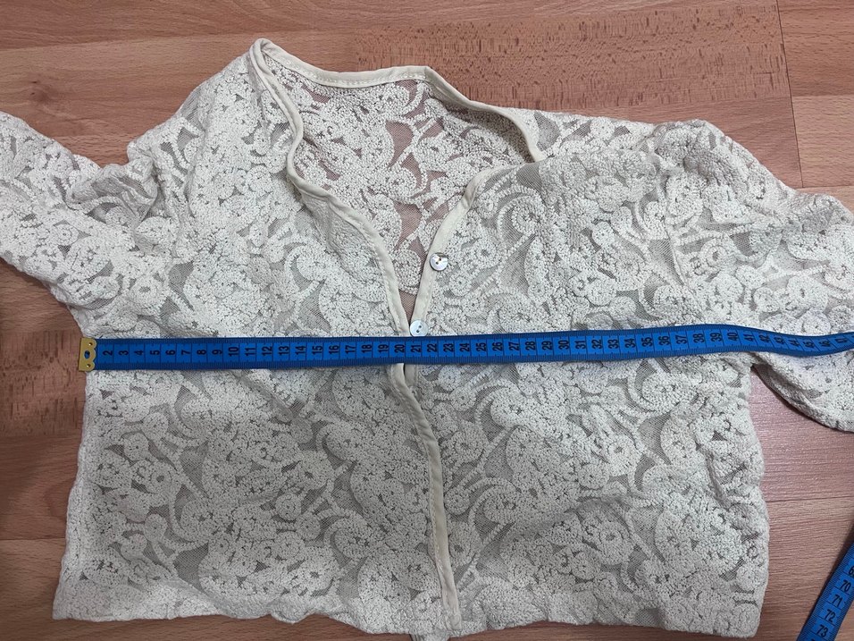 Dantel İşlemeli Uzun Kollu Beyaz Bolero - Görsel 3