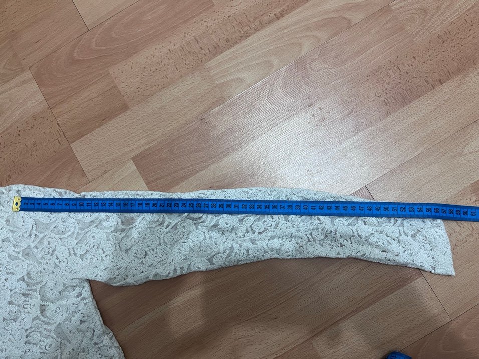 Dantel İşlemeli Uzun Kollu Beyaz Bolero - Görsel 5