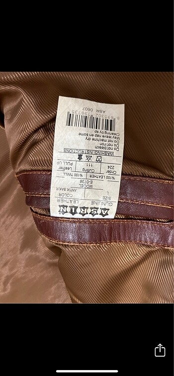 l/xl Beden altın Renk Asrın deri mont