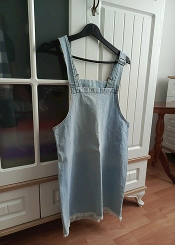 Atmosphere Kadın Mavi Denim Midi Askılı Salopet