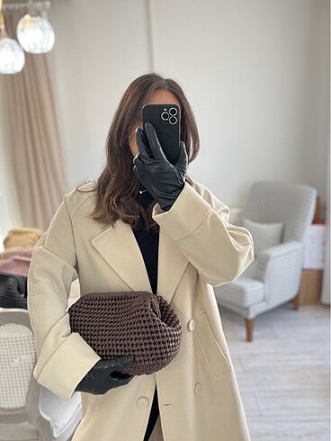 Beden kahverengi Renk Deri clutch