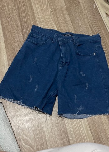 Gevşek Kesim Mini Mavi Denim Şort - Görsel 4